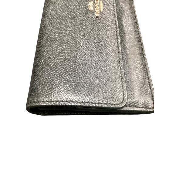 Coach Wallet Women’s One Size Pebbled Leather Slim Envelope Wallet Black - Picture 3 of 8